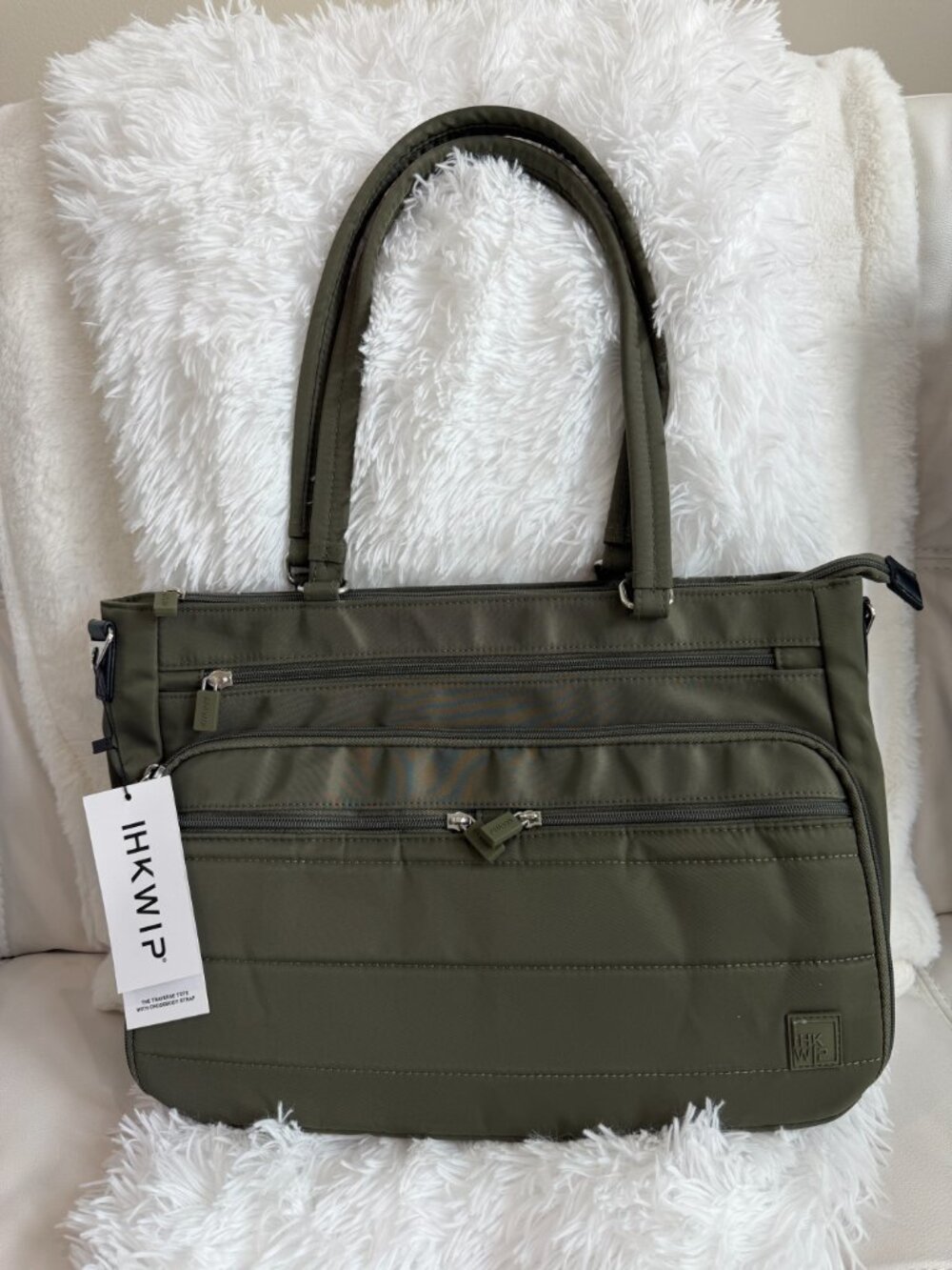 IHKWIP Traverse East/West Medium Tote Military Olive Crossbody Bag NWT - Picture 3 of 12